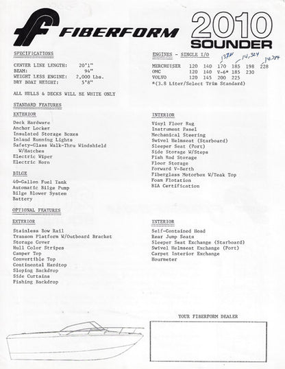 Fiberform 2010 Sounder Specification Brochure
