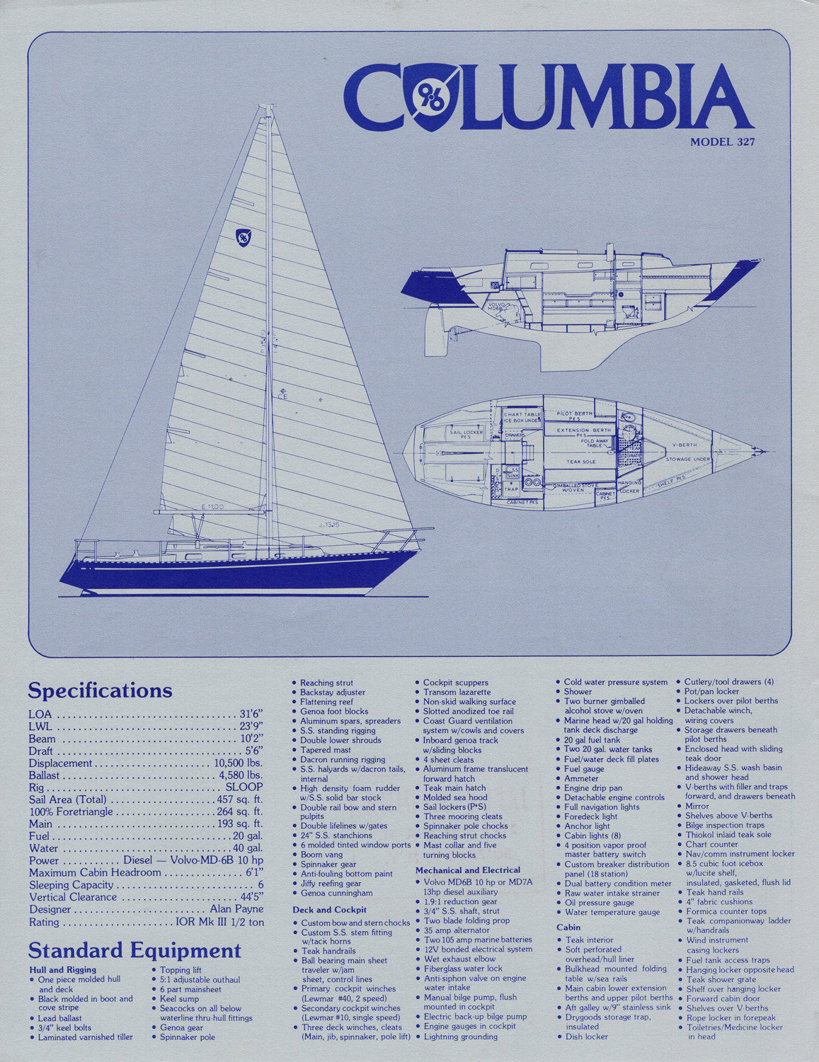 Columbia 9.6 Specification Brochure