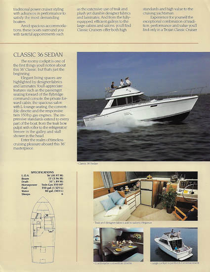 Trojan 1986 Classic Cruisers Brochure