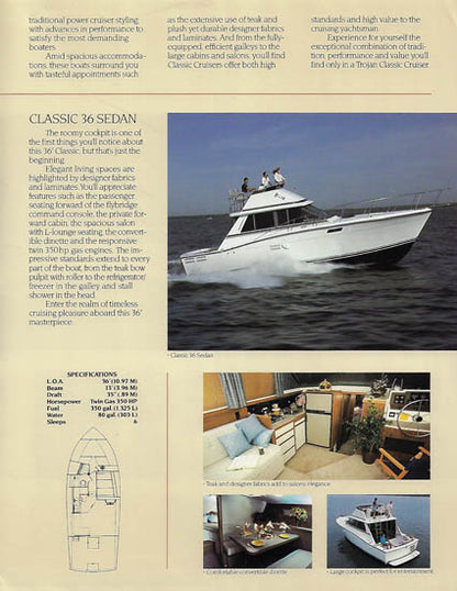 Trojan 1986 Classic Cruisers Brochure