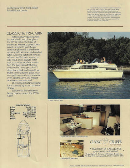Trojan 1986 Classic Cruisers Brochure
