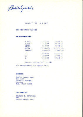 Baltic 48DP Brochure Package