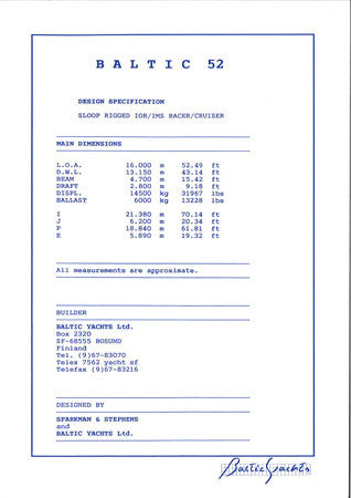 Baltic 52 Brochure Package