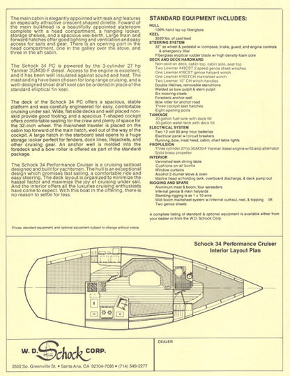 Schock 34 Performance Cruiser Specification Brochure