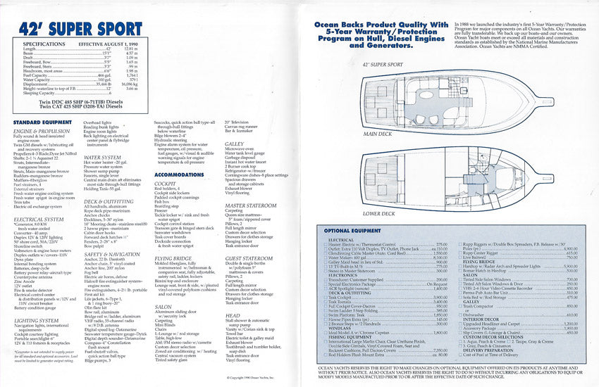 Ocean 42 Super Sport Brochure