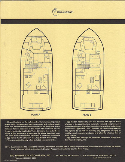 Egg Harbor Golden Egg 38 Specification Brochure