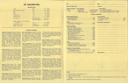 Egg Harbor Golden Egg 38 Specification Brochure