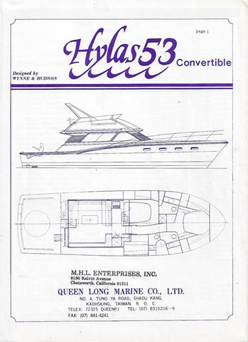 Hylas 53 Convertible Specification Brochure