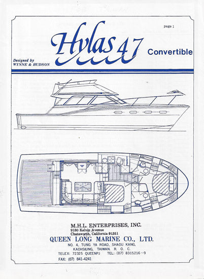 Hylas 47 Convertible Specification Brochure