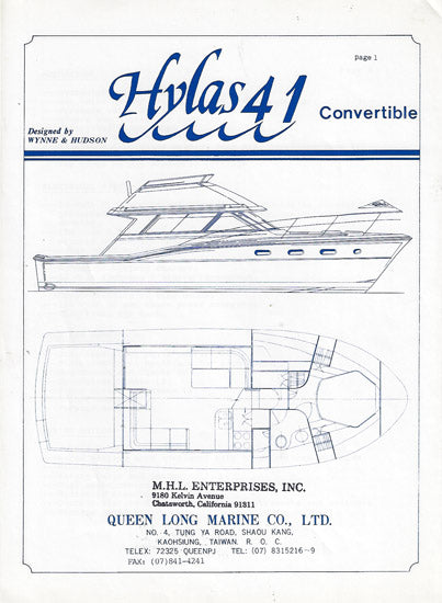 Hylas 41 Convertible Specification Brochure