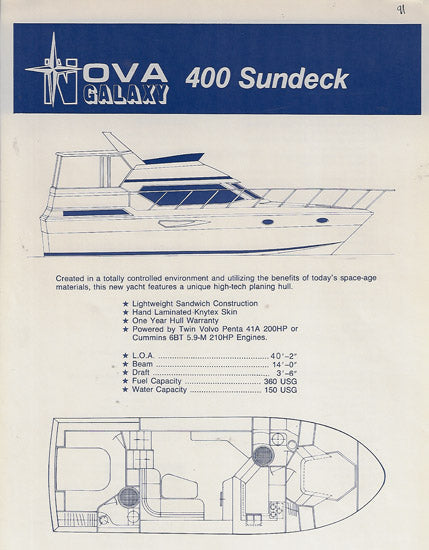 Nova 400 Sundeck Specification Brochure