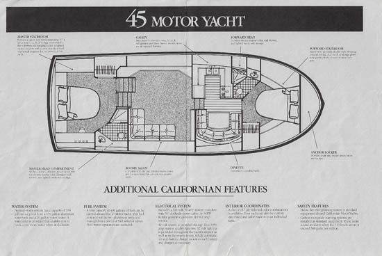 Carver 45 Californian Motor Yacht Specification Brochure