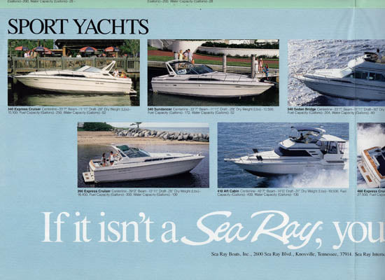 Sea Ray 1987 Poster Brochure