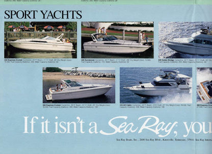 Sea Ray 1987 Poster Brochure