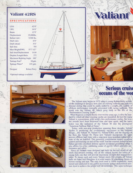 Valiant 42 Raised Salon Brochure