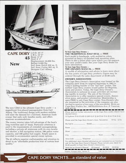 Cape Dory 1982 Brochure