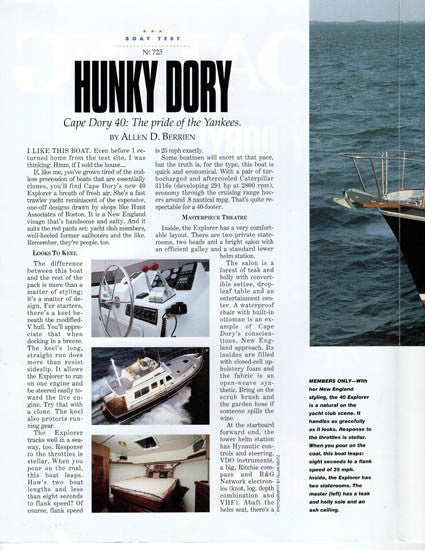 Cape Dory 40 Trawler Boating Magazine Reprint Brochure