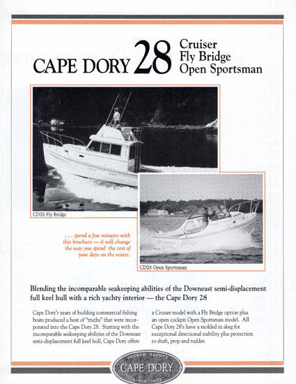 Cape Dory 28 Power Brochure