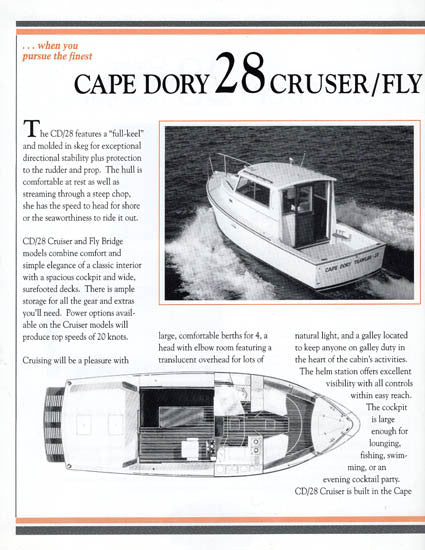 Cape Dory 28 Power Brochure