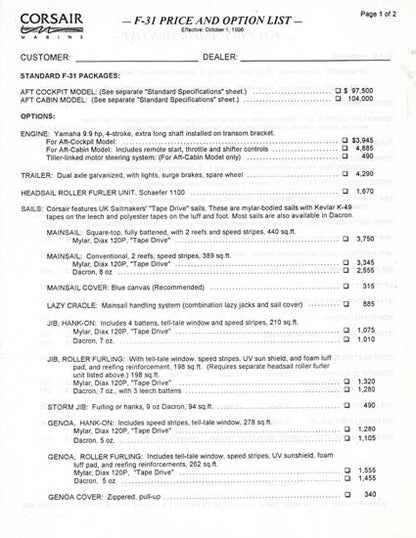 Corsair F-31 Brochure