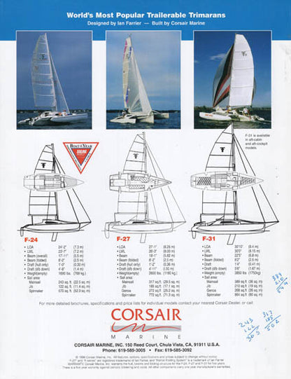 Corsair 1996 Brochure