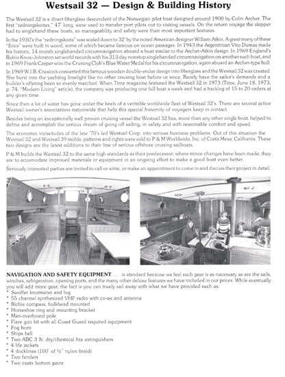 Westsail 32 Brochure