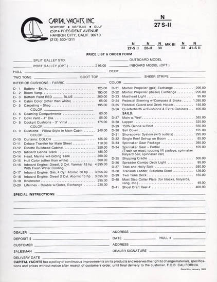Newport 27 SII Specification Brochure