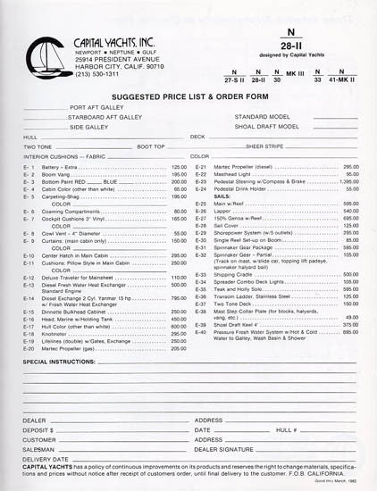 Newport 28 Mark II Specification Brochure