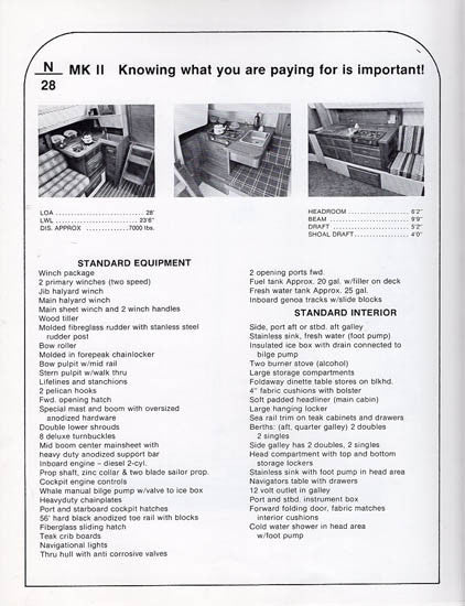 Newport 28 Mark II Specification Brochure