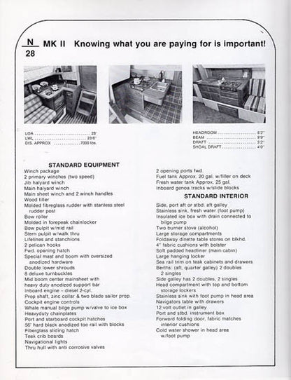 Newport 28 Mark II Specification Brochure
