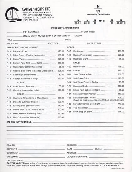 Newport 33 Specification Brochure