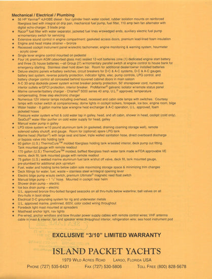 Island Packet 370 Specification Brochure