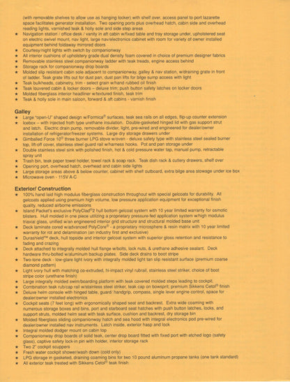 Island Packet 370 Specification Brochure