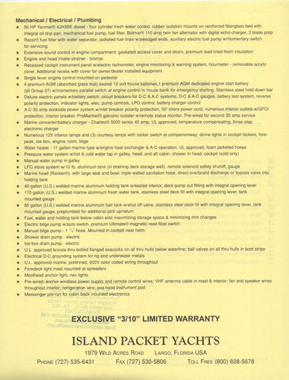 Island Packet 380 Specification Brochure