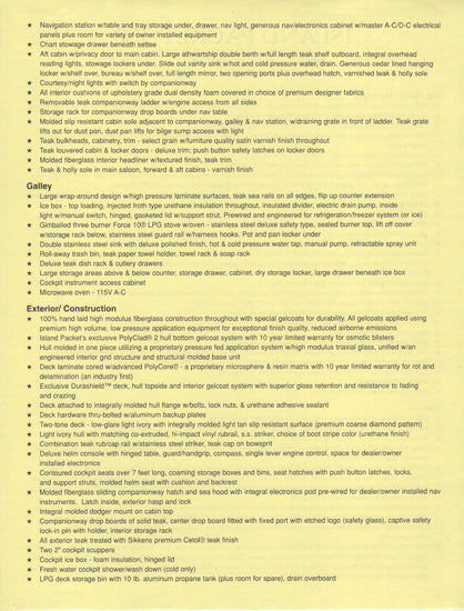 Island Packet 380 Specification Brochure