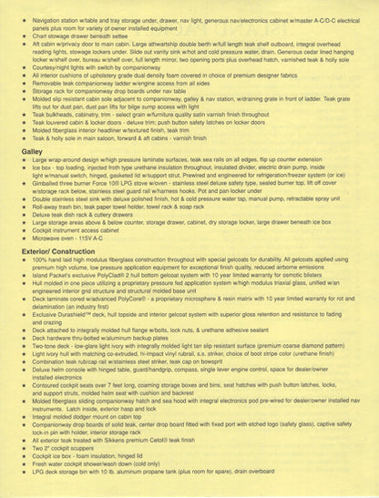 Island Packet 380 Specification Brochure