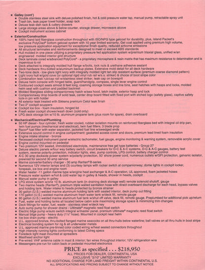 Island Packet 40 Specification Brochure