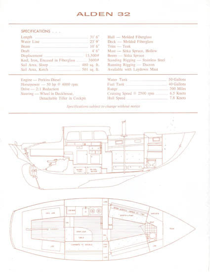 Cheoy Lee Alden 32 Ketch Brochure