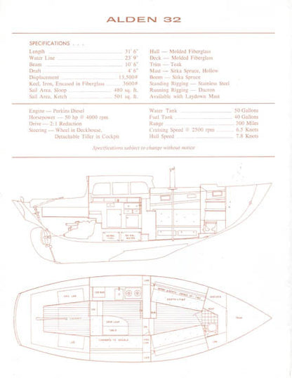 Cheoy Lee Alden 32 Ketch Brochure