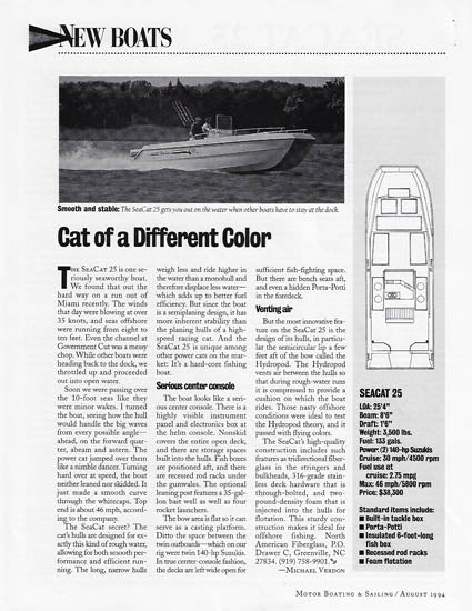 Sea Cat 1995 Brochure Package – SailInfo I boatbrochure.com