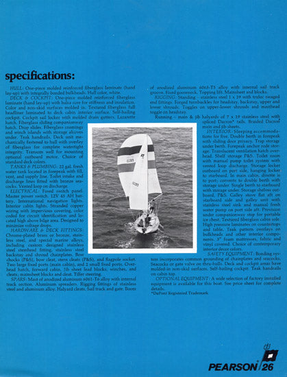 Pearson 26 Brochure