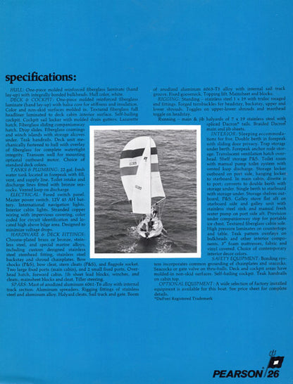 Pearson 26 Brochure