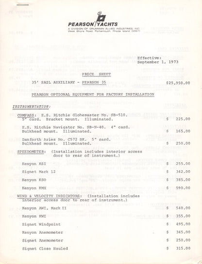 Pearson 35 Brochure