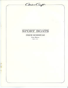 Chris Craft 1972 Sport Boats Specification Brochure