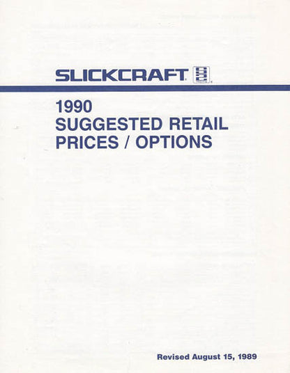 S2 Slickcraft 1990 Price Brochue