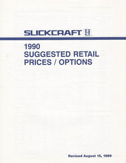 S2 Slickcraft 1990 Price Brochue