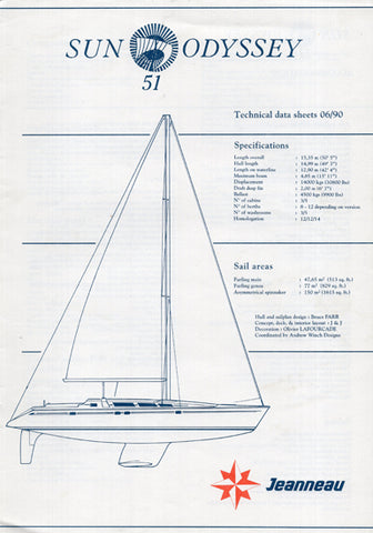 Jeanneau Sun Odyssey 51 Specification Brochure