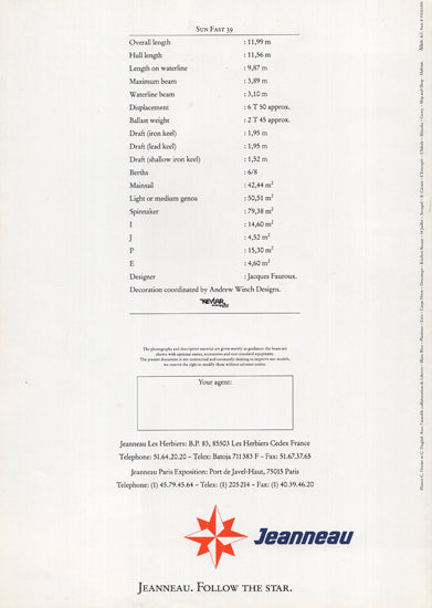 Jeanneau Sun Fast 39 Brochure