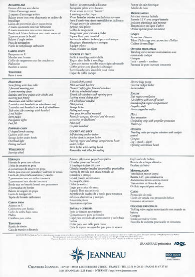 Jeanneau Merry Fisher 605 Specification Brochure