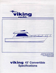 Viking 43 Convertible Specification Sheet